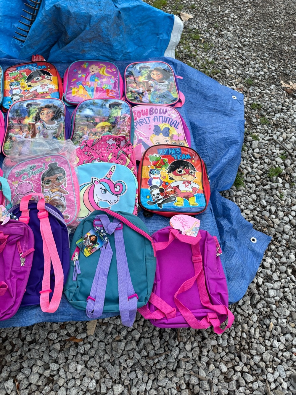Kids Pink and Teal Unicorn & Character Backpack - Youth School Bag